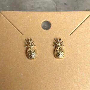 Dyadema Italian Gold Vermeil Sterling Silver 925 Pineapple Stud Earrings